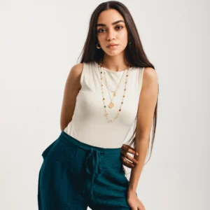 Double-Layered Tank Top (BLACK/WHITE) - Image 6