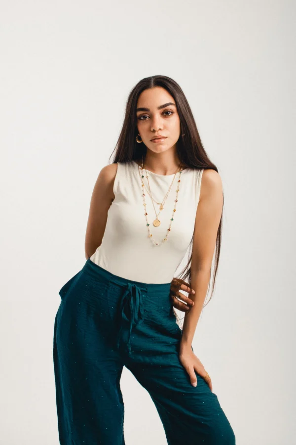 Double-Layered Tank Top (BLACK/WHITE) - Image 6