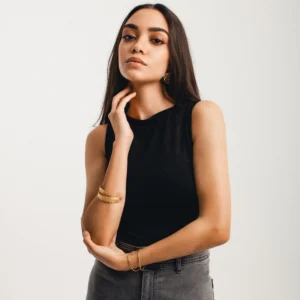 Double-Layered Tank Top (BLACK/WHITE) - Image 4