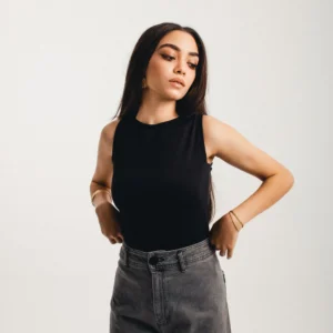 Double-Layered Tank Top (BLACK/WHITE) - Image 3