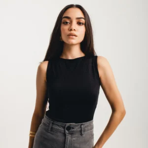 Double-Layered Tank Top (BLACK/WHITE) - Image 2